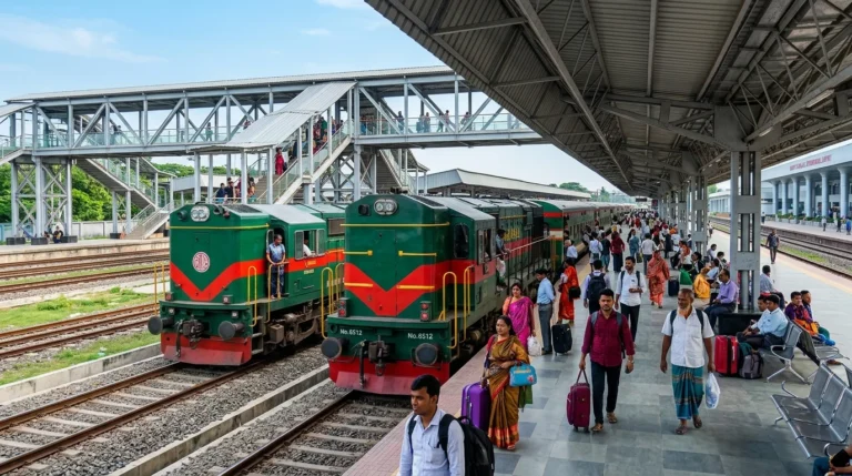 ঢাকা বিমানবন্দর রেলওয়ে স্টেশন প্ল্যাটফর্ম ও ছবি